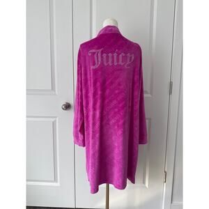Juicy Couture Hot Pink Velour Robe Barbiecore Bimbocore Y2K Vintage